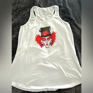 Mad Hatter racerback cotton tank top